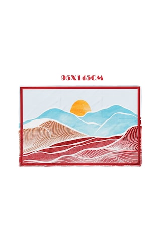 Sunwave Bordo Desen İç Göstermeyen Saten Pareo Çok Renkli