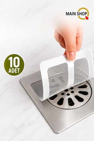 Mainshop 10 Adet Yapışkanlı Banyo Gider Filtresi M-740 Çok renkli