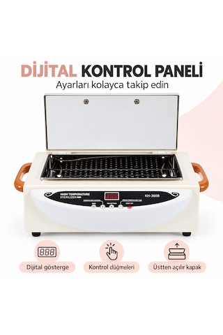 Dijital Ekranlı Kuru Isı Sterilizatörü Manikür Pedikür Metal Aletleri İçin Ayarlanabilir Sıcaklıklı Sterilizasyon Kutusu