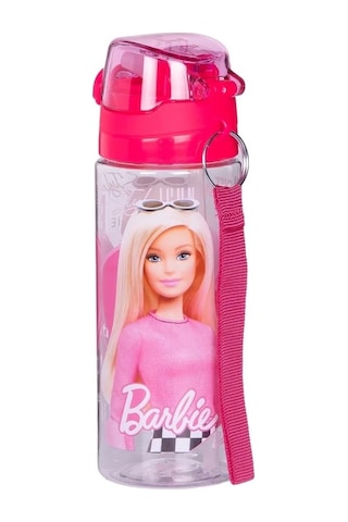 Barbie Suluk / Su Şişesi 500ml Pembe Özel Tritan Malzemeli Suluk Pipetli Çok Renkli
