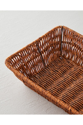 English Home Crustic Plastik Ekmek Sepeti 26x20x7 Cm Kahverengi Kahverengi