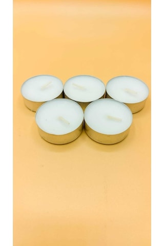Tealight Mum-buhurdanlık Mini Boy Soya Parafinli 50 Adet Beyaz Yüksek Kalite Beyaz