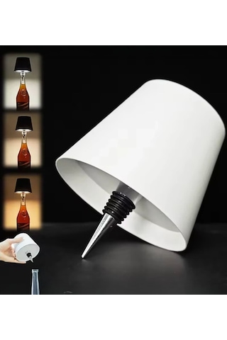 Bk Gift Kablosuz Led Beyaz Şişe Lambası, Ev Hediyesi, Arkadaşa Hediye, Sevgiliye Hediye Kobitmeyencom34701 Bk Gift