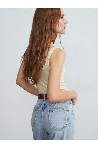 Dilvin 21053 Askılı Bodysuit-açık Sarı Açık Sarı