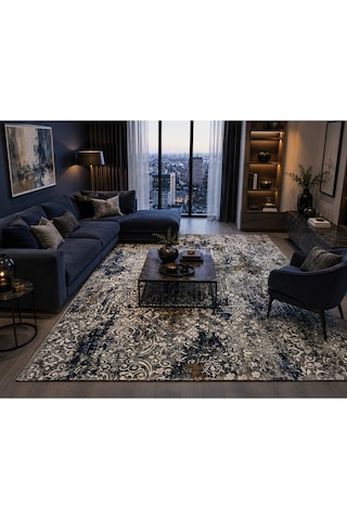 Safir Dmr Halıcılık Gri Modern Kaymaz Taban Çocuk Odası Salon Hol, Koridor Mutfak Yıkanabilir Jel Kesme Yolluk Halı