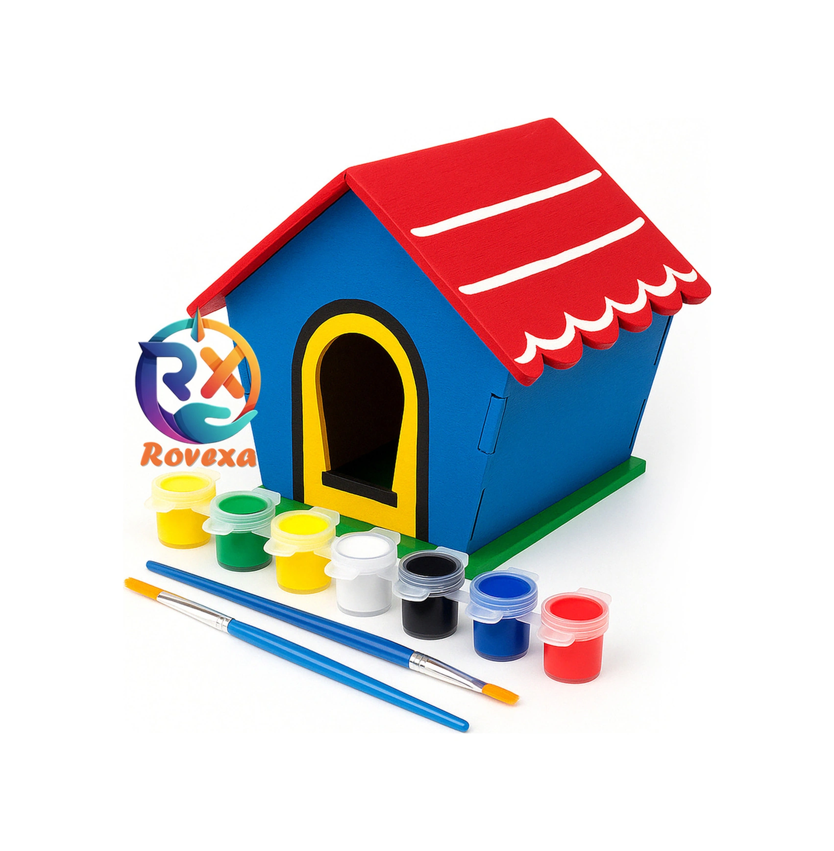 Ahşap Oyuncak Kuş Evi Ve Ev Boyama Seti, Ahşap Boyama Evi, Ahşap Oyuncak Yapboz Kuş Evi