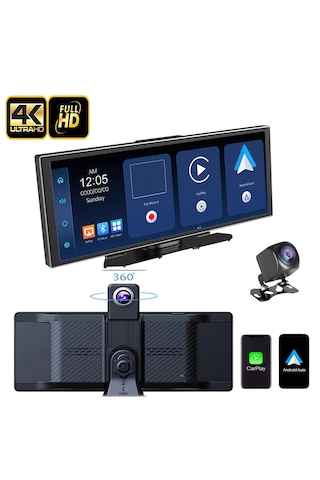 Yeni Tasarım Kablosuz Ekranlı Hassas Dokunmatik Carplay Android Auto Uyumlu 4k 10.2 Inç Çift Kameralı Araç Multimedya Ekranı 10.2"