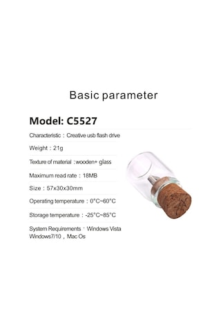 Drift Bottle Style Pendrive 8g Dilek Yüzen Şişeler Usb Flash Sürücü Fişi Ahşap Flash Bellek Çubuğu U Disk Pc İçin