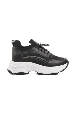 Siyah Yüksek Taban Kadın Sneaker 6064 Z Siyah