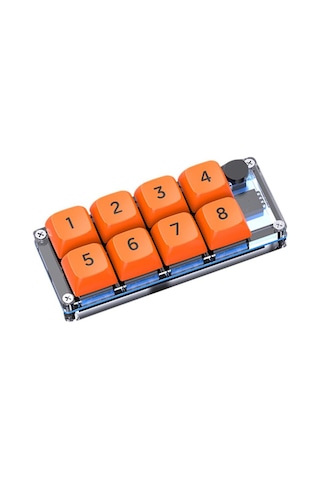 Mkespn Kısım Makro Tanımlı Kablosuz Küçük Klavye Tek Eliyle Oyun Klavyesi Saydam