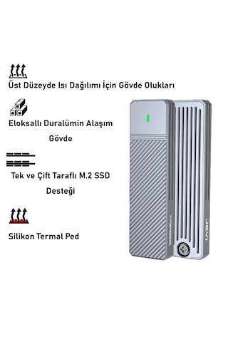 Jeyı Thunderate M.2 Pcıe Nvme Ve M.2 Ngff Sata Ssd To Usb 3.2