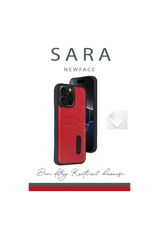 Gld-spt- Newface Apple Uyumlu iPhone 14 Pro Max Kılıf Sara Kartvizitli Deri Kılıf - Taba