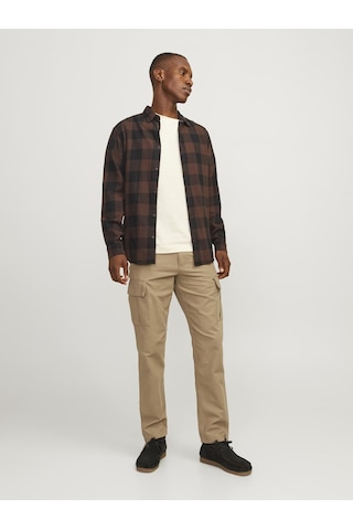 Jack & Jones Erkek Pamuklu Kargo Pantolon - Kane - 12258150 Elmwood