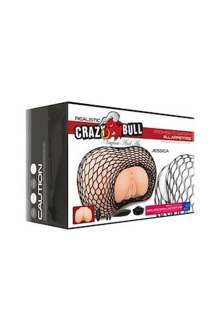 Lilitu Shop Crazy Bull 3 Boyutlu 2 İşlevli Titreşimli Suni Vajinal ve Anal Masturbatör - Jessica