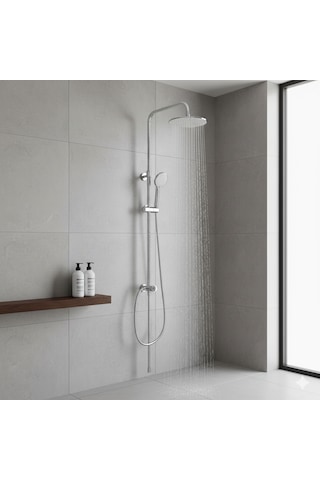 Eczacıbaşı Punto 201 Robot Tepe Duş Kolonu Banyo Duş Seti Krom Krom