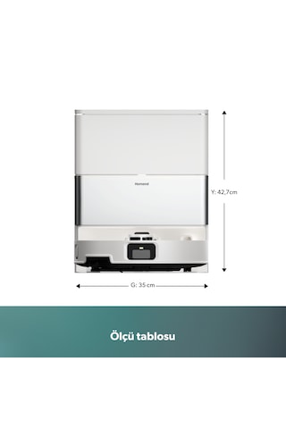 Homend Alex 40 Otomatik Boşaltım Sistemli Moplu 28.000 Pa Robot Süpürge Beyaz