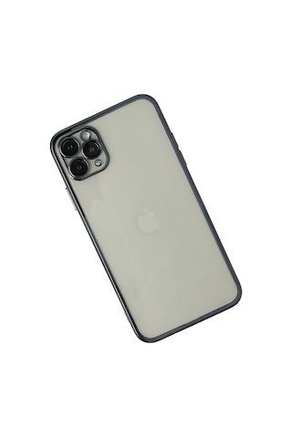 Gld-spt- Newface Apple Uyumlu iPhone 11 Pro Max Kılıf Razer Lensli Silikon - Siyah