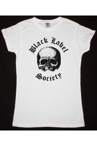 Tarzsokak Black Label Socıety Logo Skull New Whıte Lady T-shırt Beyaz