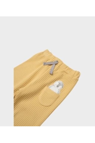Bibaby Organik Pantolon Penguin Club Ekru - Gri-11653 Sarı
