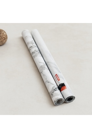 Beyaz Mermer Desenli Kendinden Yapışkanlı Folyo 3 M X 60 Cm 01