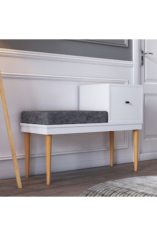Paris Modern Puf Beyaz