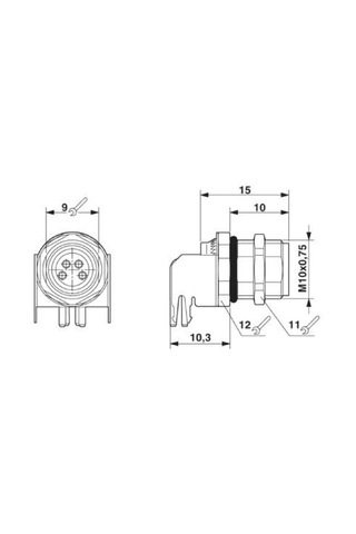 Phoenix Sacc-dsı-m8fs-4con-m10-l90-sh ,m8/4-pin Açılı Dişi Pcb Soket