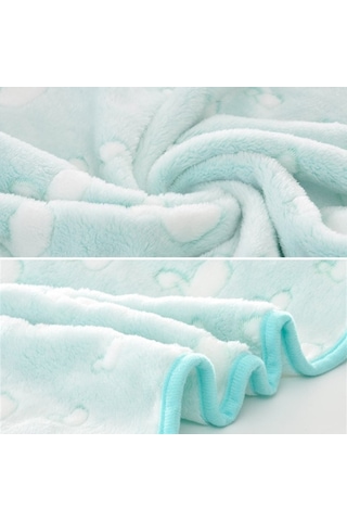 Sones Yaz İnce Mercan Flanel Ofis Uyku Battaniyesi, Boyut: 75x100cm Yeşil Bulutlar