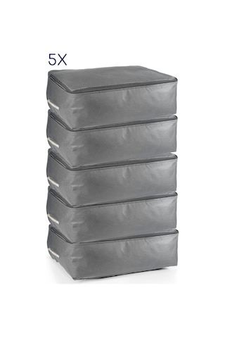 5'li Set 53x44x20 Cm Home Organizer Çekyat & Baza Altı Düzenleyici Hurç Antrasit