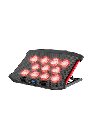 X100R Kırmızı Ledli 11 Fanlı Laptop Soğutucu 8 Ayarlanabilir Notebook Dizüstü Standı