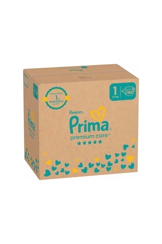 Prima Bebek Bezi Premium Care 1 Numara 186 Adet Yenidoğan