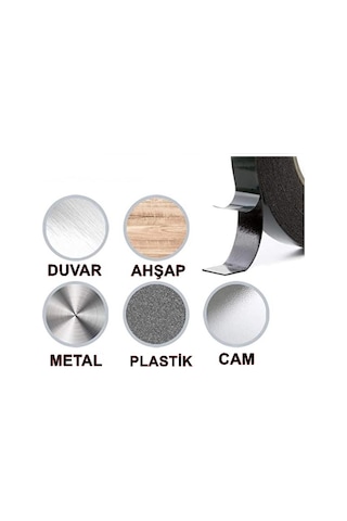 Çift Taraflı Siyah Köpük Bant 20 MM x 10 M Yeşil/Siyah Montaj Bandı