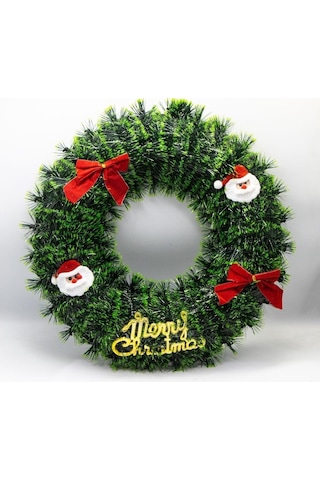 Noel Kapı Çelenkleri Yeşil Renkli Ağaç Asılı Ön Kapı Süsü Yılbaşı Kapı Süsü 40 Cm 50 x 22
