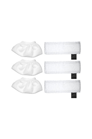 Reedark Karcher Sc2/sc3/sc4/sc5 İçin 6 Parça Mikrofiber Temizlik Seti - 3 Nozul Kapağı + 3 Paspas Ayağı