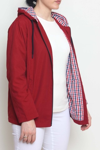 CottonCool Kadın Kapüşonlu Yağmurluk & Rüzgarlık Bordo CottonCool Kadın Kapüşonlu Yağmurluk & Rüzgarlık Bordo