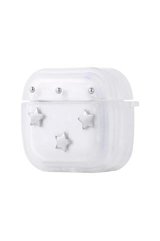 Apple Uyumlu AirPods 4 Zore Airbag 44 Airbag Tasarımlı Simli Şeffaf Kutup Kılıf Lale