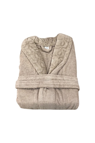 Royam Redline %100 Pamuklu Kısmi Kadife Tekli Bornoz Kahverengi