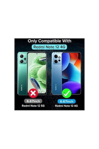 Xiaomi Redmi Note 12 4g Kılıf Yumuşak Premium Silikon 9h Ekran Koruyucu Set Kamera Korumalı Soft Siyah