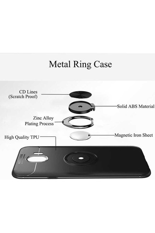 Samsung Uyumlu Galaxy J4 Kılıf Yüzüklü Magnetli Ravel Case