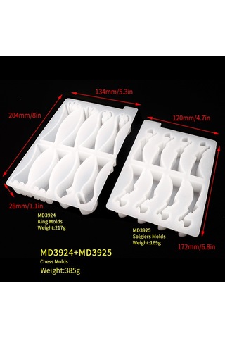 Sones Kendin Yap Stereo Satranç Taşları Epoksi Kalıp Ev Yapımı Satranç Oyunu Silikon Kalıp Md3924 + 3925