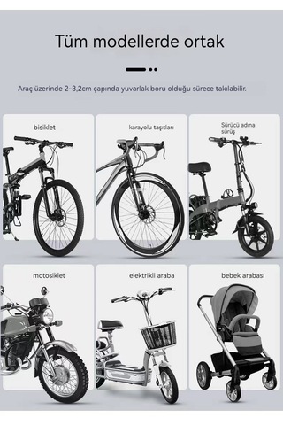 Eternal Luck Basit Hızlı Çıkarma Kayışı İle Sabitlenmiş Yuvarlak Bisiklet Boru Siyah