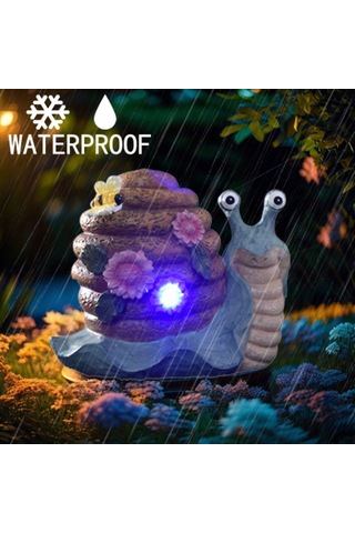 Güneş Bahçesi Açık Dekor Salyangoz Figürine Işık, Dışarıda Yard, Çim Yolu Mavi İçin İdeal