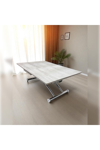 Ortadan Açılır Akıllı Masa Üst Mdf Lizbon Alt Ayak Krom