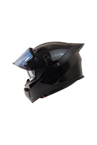 Fazer 22.R06 Double Vizörlü Full Face Spoiler Motorsiklet Kaskı Siyah