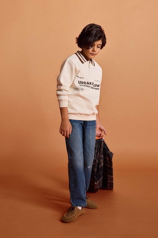 Defacto Erkek Çocuk Loose Fit Yırtık Detaylı Düz Paça Jean Pantolon G3257a825wnnm28 Mavi