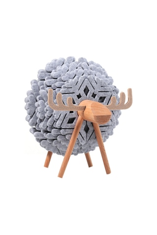 Koyun Şeklinde İçecek Altlıkları Bardak Altlıkları Yalıtımlı Yuvarlak Keçe Gri Gri