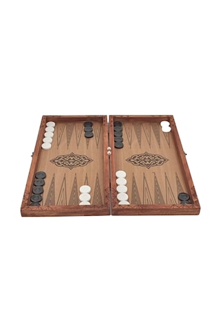 Simya Figür Aslan Baş Tavla Ceviz Kaplama