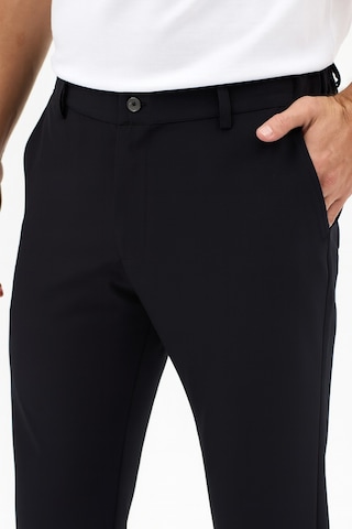 Goffra Erkek Streç Kumaş Relaxed Beli Lastikli Pantolon Siyah