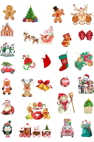 Christmas Temalı Sticker Cam Duvar Telefon Tablet Yılbaşı Çok Renkli