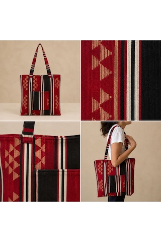 Bk Gift El Yapımı Otantik Türk Kilim Omuz Çantası -16, Günlük, Kitap, Tablet, Plaj Ve Seyahat Çantası Çok Renkli