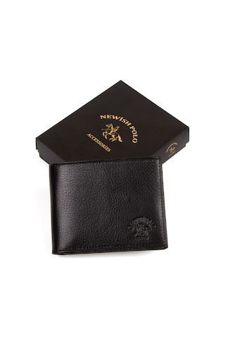 Newish Polo Erkek Hakiki Deri Cüzdan Ve Kartlık - New050 Siyah